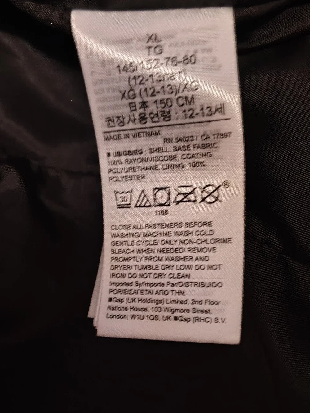 GAP Girls Sz XL Black Faux Leather Moto Jacket with Silver Hardware